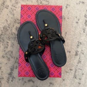 Tory Burch Miller Sandals in Black. Size 7.5